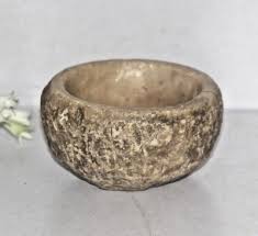 Antique Sand Stone Round Spice Grinding Bowl Original Old ...