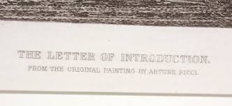 Antique Engraving "The Letter of Introduction" 1880s Photogravure Artwork Gebbie | eBay