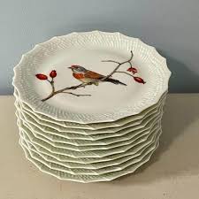 Limoges France 11pc bird dessert plate set | EstateSales.org