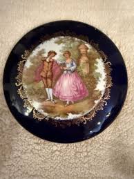 Vintage Limoges Castel France Trinket Box Cobalt Blue w/22K ...