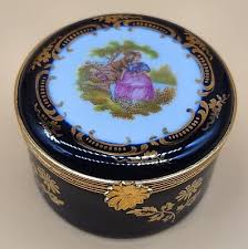 Vintage LIMOGES CASTEL France 22k Gold Trinket Box Pill/Ring Box Excellent | eBay