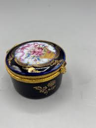 Vintage Limoges porcelain cobalt trinket box – The Piccadilly Circus
