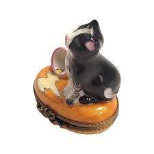 Cat Spilt Milk Limoges Box Figurine for Collectors