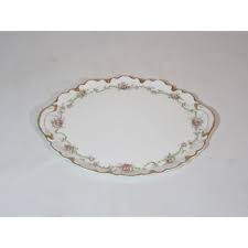 White Floral Gold Rimmed Limoges Theodore Haviland Platter from the 1940s | Chairish