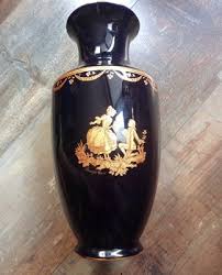 Mid-Century Limoges Blue Cobalt Vase in 22k Gold, France ...