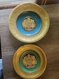 Set Of 2 Vintage Hand Colored Tin Plate Holy Land Art Wall Hanging | eBay