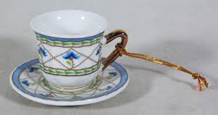 RARE VINTAGE CERAMIC MINI TEACUP & SAUCER SET HANGING ...