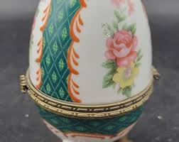 Porcelain Hinged Egg Shaped Trinket Box - Etsy