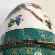 Vintage Porcelain Egg Trinket Box With Box By Jonglea's ...