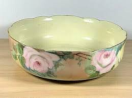 LIMOGES: T&V - Pink Roses - Punch Bowl - France | eBay