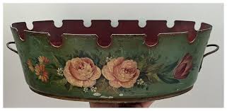 Large Antique 19th century French Tole Monteith Verrier ...