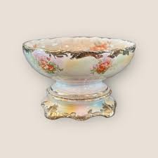 Antique Guilded Sterling Porcelain Footed Punch Bowl - Etsy
