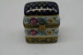 Limoges France Paris Style Blue Trunk Trinket Box W/ Perfume ...
