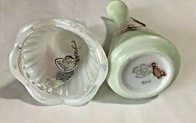 Pair VTG Fenton Porcelain Handpainted 4”Tall Bell & Roses Bud 5-3/4” Vase Signed | eBay