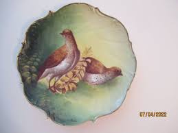 Antique Limoges Cabinet Plate Platter Pheasants 11 1/2" Ex ...