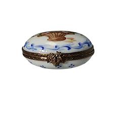Vintage Limoges Oval Trinket Box | Chairish