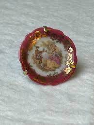 Vintage Limoges Miniature Plate with Gold Stand (Late 19th ...