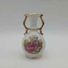 Limoges France Porcelain Miniature Vase Love Story Painted 18K READ Vtg 1950s | eBay