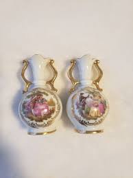 Limoges Miniature Vase lot rose Gold Porcelain france signed Vintage handles | eBay