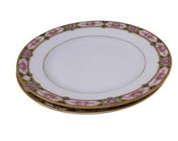 Antique M Z Altrohlau Bread Plates, Pink Roses, Gold Trim ...