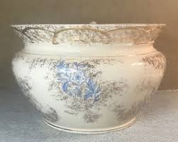 Vintage Delhi SF & Co Blue and White Chamber Pot 8.5" Across Top, 6" Deep | eBay