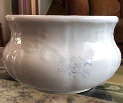 Vintage Antique Dresden Semi Porcelain White Blue Flowers Chamber Pot Handle | eBay