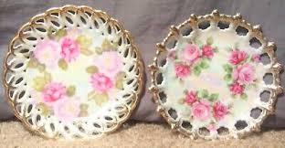 2 Vintage Giftcraft Japan Reticulated Lusterware Decorative Plates Roses SD178 | eBay