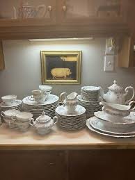 Vintage Johann Haviland Bavaria 92pc Blue Garland Dishes Set MINT | eBay