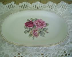 Vintage Smaller Oval Platter 12,5" Roseville Pattern, Made ...