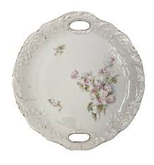 Antique 10” Gold-Outlined Two-Handled Decorative Floral ...