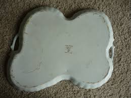 LARGE HAND PAINT PORCELAIN SERVING PLATTER/ FREEFORM DESIGN ...