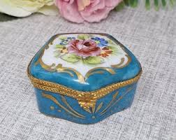 Cloisonné Pill Box ~ Crane Birds and Trees ~ Blue Green White - Etsy Canada