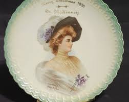 Antique Vintage 1908 China Plate W/ Gibson Girl Style Portrait ...