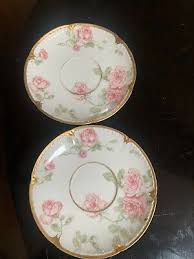 2 Antique Haviland Limoges, France Hand Painted Roses Design Luncheon Plates. | eBay