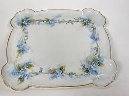 Vintage Porcelain Vanity Dresser Tray Hand Painted M Z ...