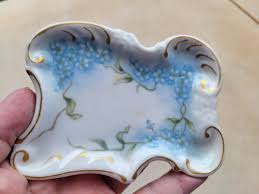 4.5" Vintage Hand Painted Gilt Trinket Tray Dish, Leonard ...