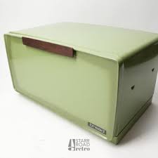 Vintage Bread Box, Mid Century, 1960s, 1970s, Avocado, Green, Ombre, Sunburst, Metal, Wood, Wall Mount, Countertop, Lincoln, Beautyware - Etsy