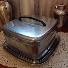 Vintage Mid Century Modern Cottage Core Cake Carrier Stainless Server | eBay