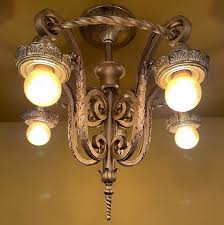 Vintage Lighting 1920s high quality semi flush ceiling fixture! | eBay