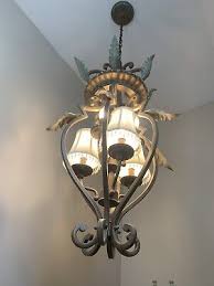 chandelier Wrought Iron 6 Light Small Lamp Shade 35 Inches | eBay
