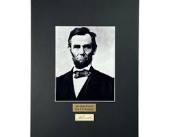 LARGE Vintage Abraham Lincoln Autograph Autographed Signed ...