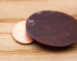 1 Count of 40mm Vintage Dark Red Moss Agate Jasper Semi ...