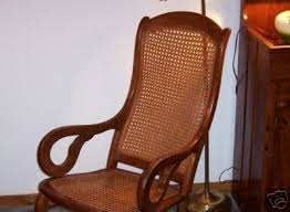 1850's ANTIQUE LINCOLN MAPLE ROCKING CHAIR w Caned Seat | #38729788