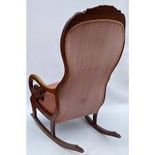 1900s Lincoln Style Upholstered Rocking Chair | Chairish