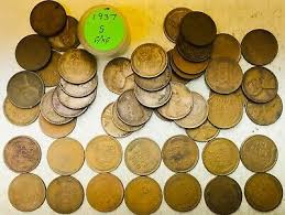 1937 S Lincoln Cents 50 coin roll, mostly higher grade ...