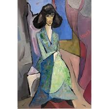 1980's French Cubist Modernist Signed Oil Painting ...