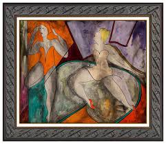 Linda Le Kinff Painting Original Oil On Board Female Signed ...