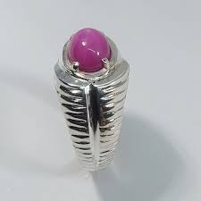 Sterling Silver Star Ruby Ring: Handmade Round Stone - Etsy