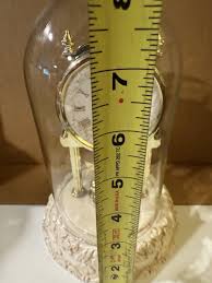 Vintage LINDEN Quartz Porcelain Clock Glass Dome Floral Pattern Germany | eBay