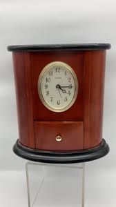 VTG Linden Mahogany Mantel Quartz Clock w/ Drawer 9.5 H 9 W ...